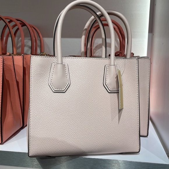 Michael Kors Mercer Medium Leather Messenger Powder Blush - Picture 8 of 16